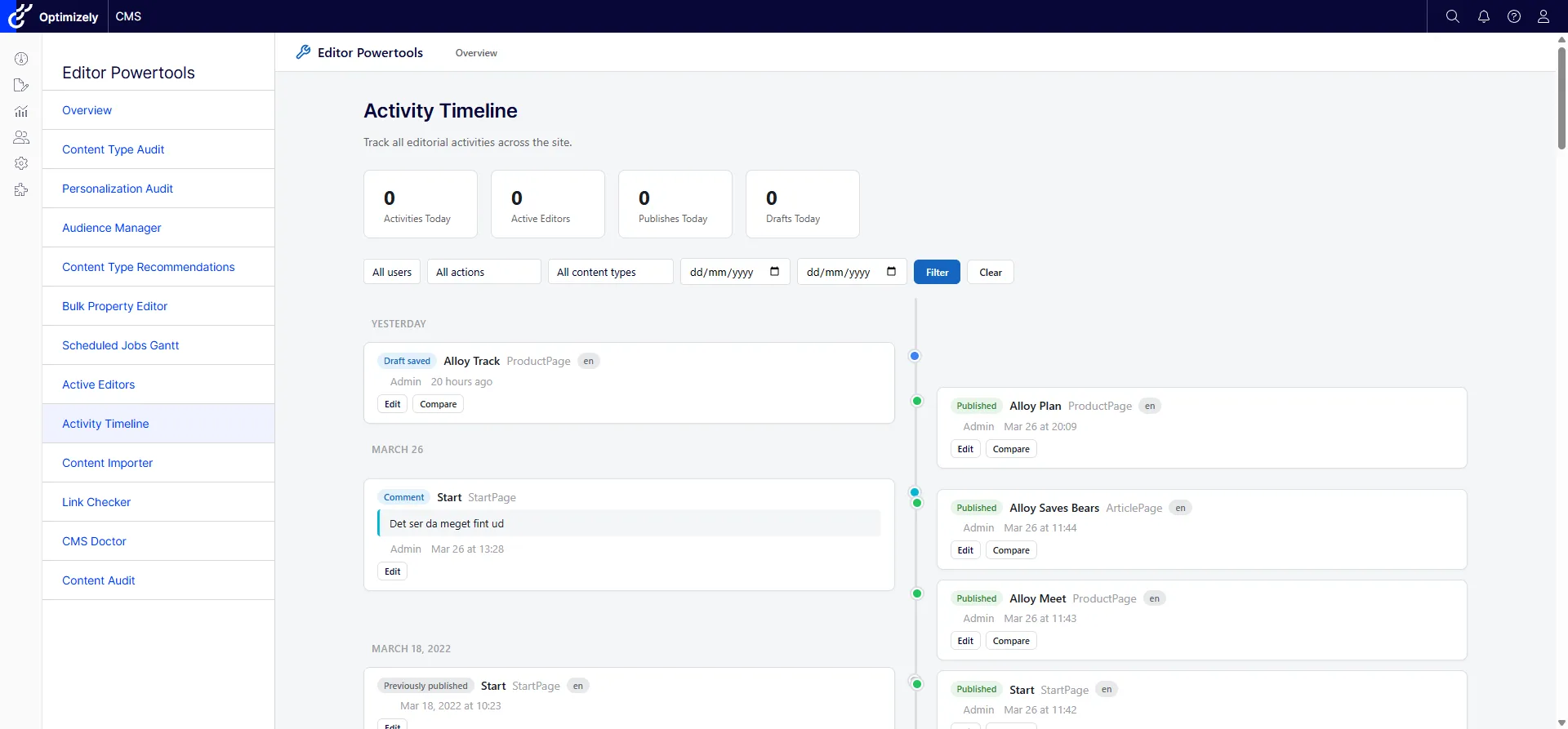 Activity Timeline